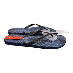 Joe Fresh Flip Flop Sandals Mens Size 9 Blue Pineapple Print Beach Shoes Summer